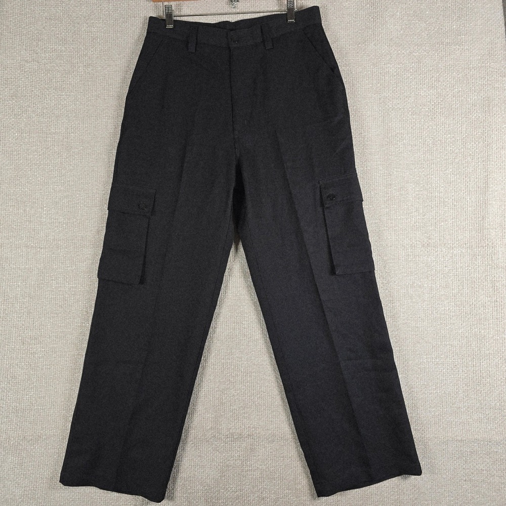 ODO Cargo Pants Mens 32x30 Black Polyester Techwear Tactical Streetwear Y2K